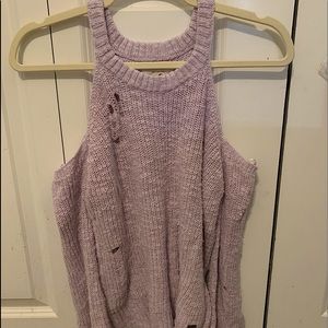 HOLLISTER PURPLE OFF THE SHOULDER SWEATER